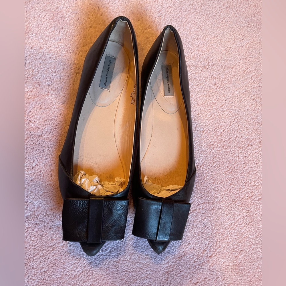 Classiques entier leather bow flats